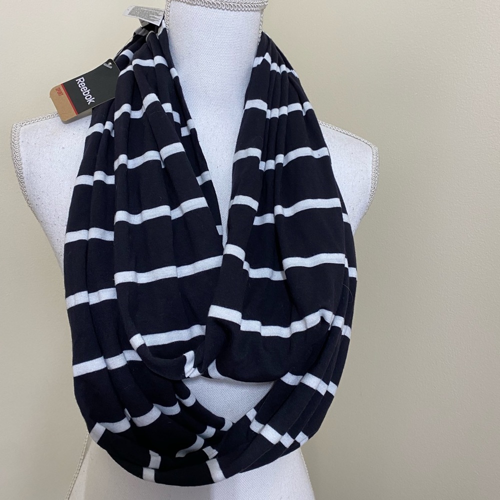 NWT Reebok infinity ♾ striped scarf 12”w x39”L